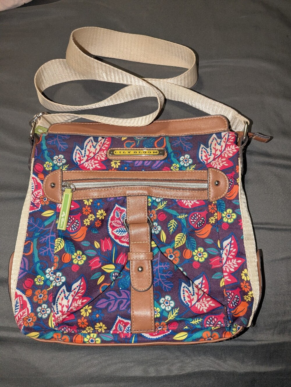 Lily Bloom Floral Crossbody Purse, Multi Pockets,